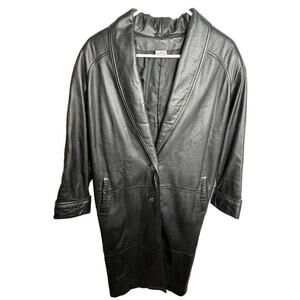 Spiegel Black Leather Long Coat